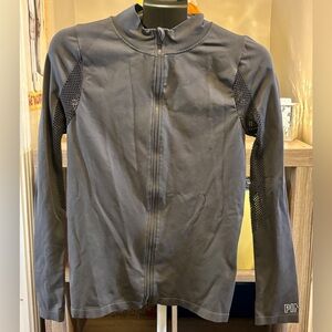 Pink Seamless Mesh Paneled Zip Up Jacket